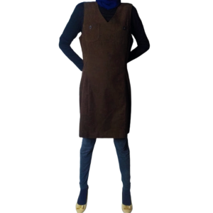 DRESS ROMPI V NECK TANPA LENGAN COKLAT WANITA IMPORT MUSLIMAH DEWASA - ROMPI DRESS VINTAGE - ROMPI WANITA - ROMPI IMPORT - ROMPI TERBARU - ROMPI PREMIUM - ROMPI KATUN - ROMPI KLASIK