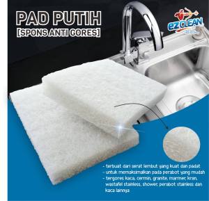 EZCLEAN WHITE PAD SIKAT SERAT SIKAT ANTI GORES SIKAT KACA SIKAT STAINLESS SIKAT SINTETIS SIKAT PUTIH HALUS SIKAT UNTUK PLASTIK MELAMIN MARMER GRANIT