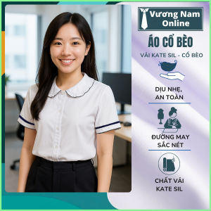 Áo trắng học sinh nữ cổ tai bèo cấp 1 2 chất kate sil xịn cao cấp may kỷ thoáng mát VNO132