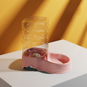 เครื่องให้อาหารและน้ำอัตโนมัติ แบบแรงโน้มถ่วง วัสดุ PP เกรดอาหาร ฐานเอียง 15° ดูระดับง่าย เลือก 3 สี (ชมพู ฟ้า เทา)