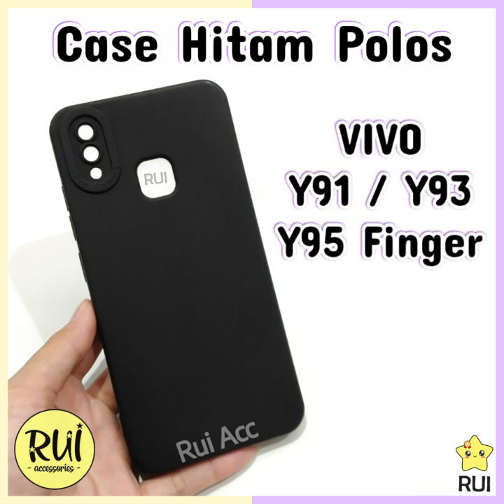 Case Hitam Black Matte Vivo Y91 Y95 Y93 Finger Print Softcase