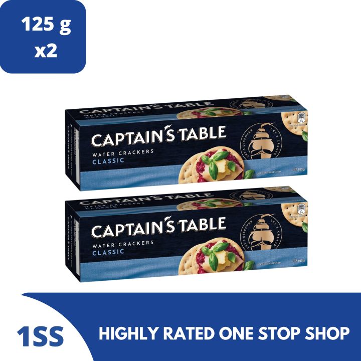 Woolworths Captain's Table Water Crackers Classic, 125g x 2 (Exp July 22, 2025)