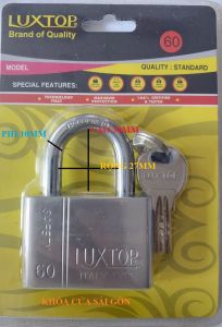 [SIÊU RẺ] Khoá chống trộm Luxtop 60mm - BH 12 THÁNG