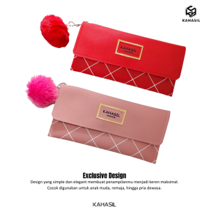 KAHASIL Dompet Wanita Panjang Bahan Kulit PU Leather KHDP32
