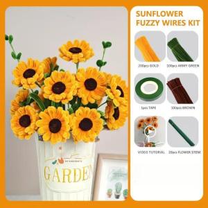 Purple Daisy Fuzzy Wire Bouquet Craft Kit Bouquet Kit Materials for DIY Crafts