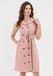 Krizia Double Breasted Trench Dress With Belt