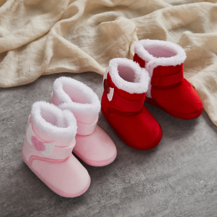 Winter Baby Snow Boots Warm Plush Lining Infant Walking Shoes