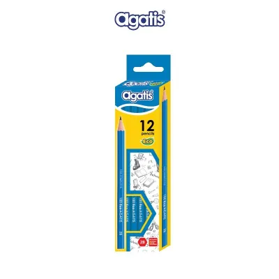 Agatis Pensil 2B Eco Wood Hexagonal Isi 12 Pcs - Pack