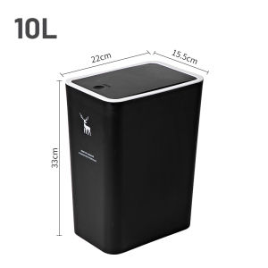 Tidy House Rectangular Trash Can Kitchen Bathroom Toilet Trash Can Living Room With Lid Waste Garbage Bin