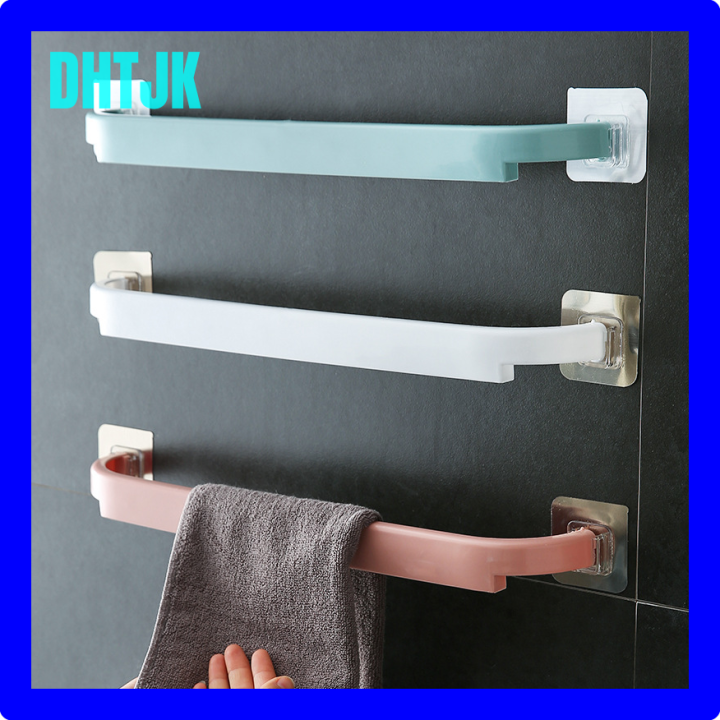 DHTJK Glue Towel Rack Bathroom Towel Bar Shelf Wall Mounted Towels