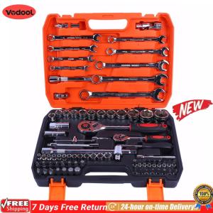 [Vodool Flagship Store]82 PCS Socket Socks Set Tools Tools ชุดด้วย Bit & Connector & Extension Bar 1/4 & 1/2inch Socket Auto Remage Tool