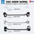 hak angin proyek 6 mm x 19 cm kunci jendela kait jendela cantolan jendela cengkal penyangga penahan Hak angin jendela cantolan 8 inchi / 20 cm window hook HARGA PER BIJI Hak angin jendela stainless / lamskar / pengait / cantolan / penahan. 