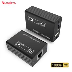 USB Extender KVM HDMI RJ45 1080P 30M HDMI KVM USB Extender over Cat6 LAN Network HDMI Extender For keyboard mouse switch TV PC