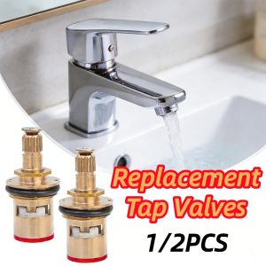 2pcs Universal Replacement Tap Valves Brass Ceramic Disc Cartridge Inner Faucet Valve for Bathroom