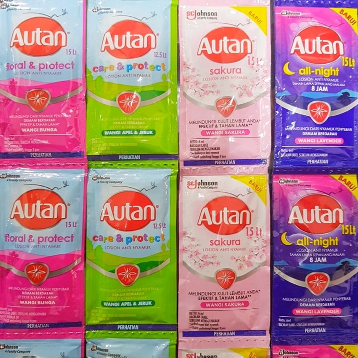 Autan Protect Lotion Anti Nyamuk 6 ml 1 Renceng Isi 12 Sachet All ...