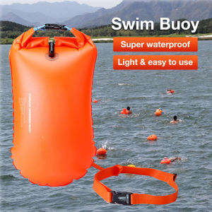 Outdoor Protective Swim Buoy Tow Float Pool Open Water Swimming Inflatable Airbag Sports Safety Signal Waterproof Air Bag with Belt