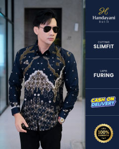 MOTIF TIRTA JAYA Baju Atasan Kemeja Batik Slimfit Pria Premium Modern Lengan Panjang Pendek Full Furing | HANDAYANI BATIK