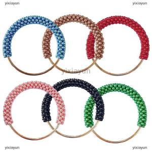 [COD] yixiayun Round Bag Handle Metal Ring Braided Colorful Beads DIY Handmade