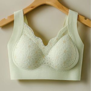 ชุดชั้นในลูกไม้สตรีบราเสื้อกั๊กสนับสนุนอกแบบไม่มีเส้นไม่มีโครงสวมใส่สบาย