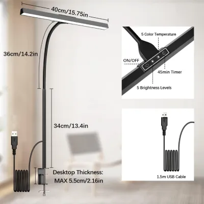 【SG SELLER】LED Desk Light Smart Eye Protection Foldable Reading Wireless Desk Lamp Office Reading USB Desk Lamp 折叠台灯 学习台灯