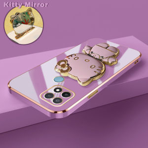 Casing Ponsel untuk OPPO A15 A15s A35 A16 A16s A54s A16k A16e Case pelindung Kesing HP lensa kamera Gel silika Softcase lapisan batas Phone Stands pola kucing warna-warni Casing