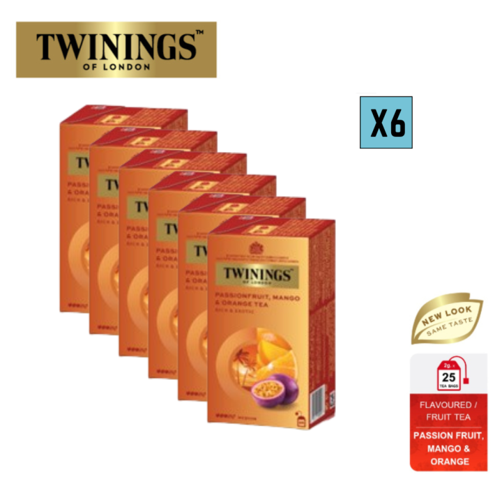 (Bundle of 6) Twinings Passion Fruit, Mango & Orange 6 x 25s x 2g ...