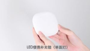 Cross-border hot led Portable Folding Handheld Cute Pocket Makeup Mirror with Light for Illumination
