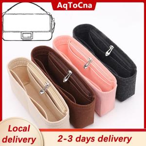 [COD] AqToCna Ship within 24 hours Multi-Pocket Women Insert Bag Felt Fabric Purse Handbag Organizer Bag Liner Tote