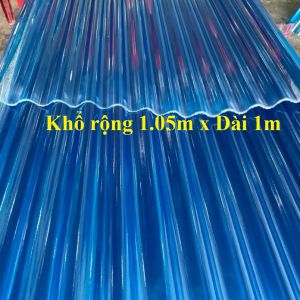 (Khổ rộng 1.05m x Dài 1m) Tấm tôn nhựa sóng màu Xanh lấy ánh sáng mái nhà che nắng che mưa chất lượng tôn nhựa lấy ánh sáng