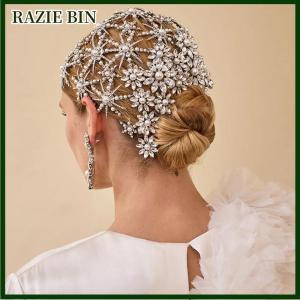 RAZIE BIN กิ๊บติดผมดอกไม้พลอยเทียมแฟชั่นสำหรับผู้หญิงกิ๊บติดผมสำหรับเจ้าสาวในงานแต่งงาน