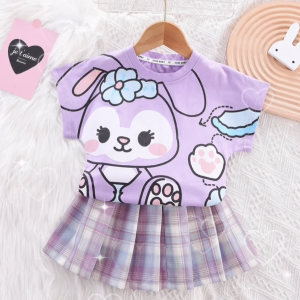 kyiibaby Girls 2022 summer style Wooden ear edge T-shirt top fashionable vest pullover comfortable kybb028