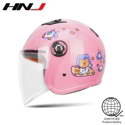 HNJ Half Face Kids Motorcycle Helmet with ICC Sticker