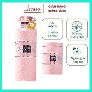 Cặp Gội Xả Hương Nước Hoa N5 Giúp Tóc Hết Xơ Rối Mềm Mượt Phục Hồi Tóc Hư Tổn 800ML - Lecaro
