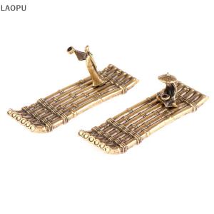 🎉【Low price】🎉LAOPU Vintage Bronze Small Incense s Ornaments Bamboo Raft Incense Base Incense Stick Holder Stand Tray Ash Catcher Plate