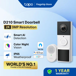 [TAPO OFFICIAL] TP-Link Tapo D230S1 / D210 / D235 Smart Video Doorbell Camera 5MP Resolution 512 GB Storage 180 Days Rechargeable Batt (HUB Provided)