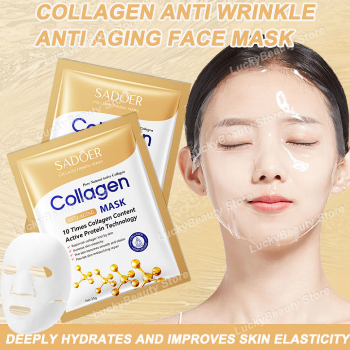 Collagen Whitening Facial Mask Anti-Aging Sheet Hydrating Moisturizing ...