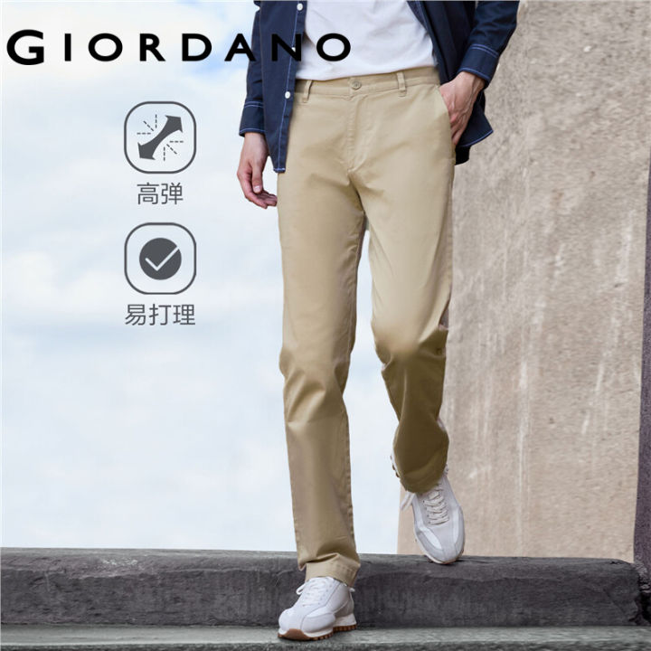 GIORDANO Men Pants Easy Care Mid Rise Slim Stretchy Pants Inner