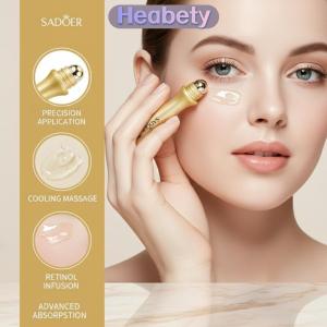 Heabety SADOER Retinol Eye Roller Eye Cream Hydrating Moisturizing Eye Serum Cure Dark Circles Removal Anti Bags