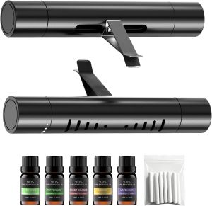 2 Pack Custom Car Air Freshener Diffuser Vent Clips with 12 Refill Sticks