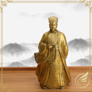 Tượng Đồng Khổng Minh Gia Cát Lượng Bằng Đồng Tượng Khổng Minh Cầm Quạt Lông Vũ Decor Phong Thủy - Đồ Đồng Thuận Tâm