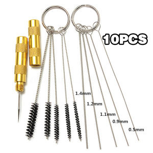 11PCS Airbrush Spray Gun Cleaning Kit & Carburetor Jets Cleaning Brush & Needle Set