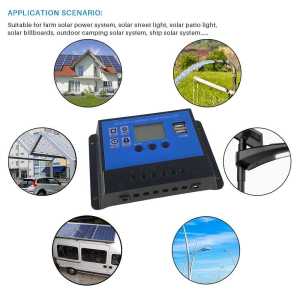 COD KIRIM CEPAT Solar Charge Controller PWM Automatic Recognize 12V/24V / Controller Otomatis 30A/60A/100A LCD LED Display MPPT/PWM USB Panel Tenaga Solar Kontroler / solar charge controller 12 v usb memori mppt leher hp