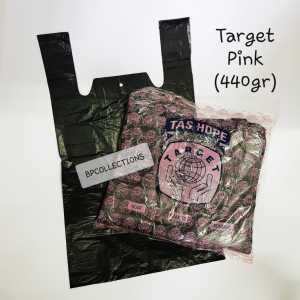 1 PAK TARGET ORANGE PINK Kantong Plastik Hitam Uk 28 28x48 berat 440gram Kantong Kresek Hitam Tipis Target Pink ECER
