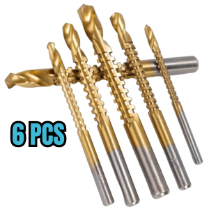 Mata Bor Gergaji Besi Kayu Plastik 6 PCS Bahan Baja HSS Mata Bor Set Komplit Multifungsi Coating