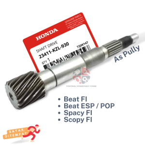 KZL KVB PAKET BEAT AS PULY + BEARING BAK CVT / AS PULY+BONUS BEARING CVT HONDA BEAT FI SCOOPY SPACY VARIO 110 FI / AS PULLY BELAKANG KZL PULI PULLI PULY SHARF DRIVE / LAHAR LAHER BEARING / BEARING 6002 / BEARING 6002 PLUS KUNINGAN BOSH / BERING KVB