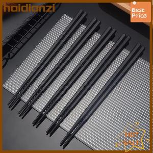 haidianzi 1 cặp hợp kim Trung Quốc đũa thực phẩm Nhật Bản Sushi Gậy tái sử dụng không trượt máy rửa chén an toàn tre hình dạng thực phẩm cấp đũa