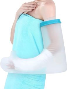 Kids Arm Cast Cover for Shower Bath Teens Waterproof and Watertight Cast Bandage Protector Bag for Broken Surgery Wound Arm Hands Wrists Elbow Fingers Reusable Keeps Bandage Dry (L)