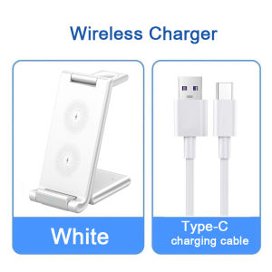 ZUZG 3 in 1 Wireless ChargerFast Wireless Charging Station for Multiple DevicesFoldable Travel Charging Pad Stand for iPhone 17~8 Series Samsung Phones 25~20 Series AirPods4/3/2/Pro iWatch 10/9/SE/8/7/6/5/4/3/2
