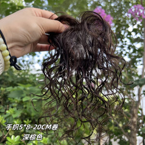 3 #   5*8-20CM curls  Insta-Worthy 100% Real Human Hair Boost Volume of Hair Seamless Natural Black and Mocha Brown Topper Cover Thin or White Hair Light Breathable Base for Confidence For Women