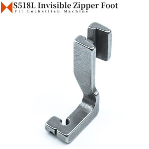 1PCS S518L Invisible Zipper Foot For Industrial 1-needle Lockstitch Sewing Machine JUKI BROTHER Sewing Accessories Apparel Parts